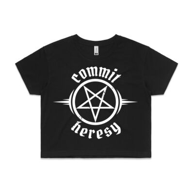"Commit Heresy" Ladies Crop Tee [SD] Thumbnail